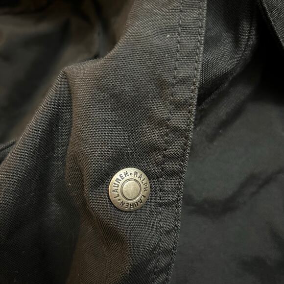 Vtg Lauren Ralph Lauren Black Riding Duster Trench Coat Womens Size Small - Picture 8 of 9